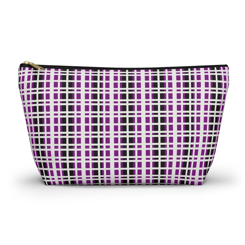 Purple Checkered Accessory Pouch | Makeup Bag, Toiletry Organizer, Travel Clutch, Gift for Her, Stylish Storage