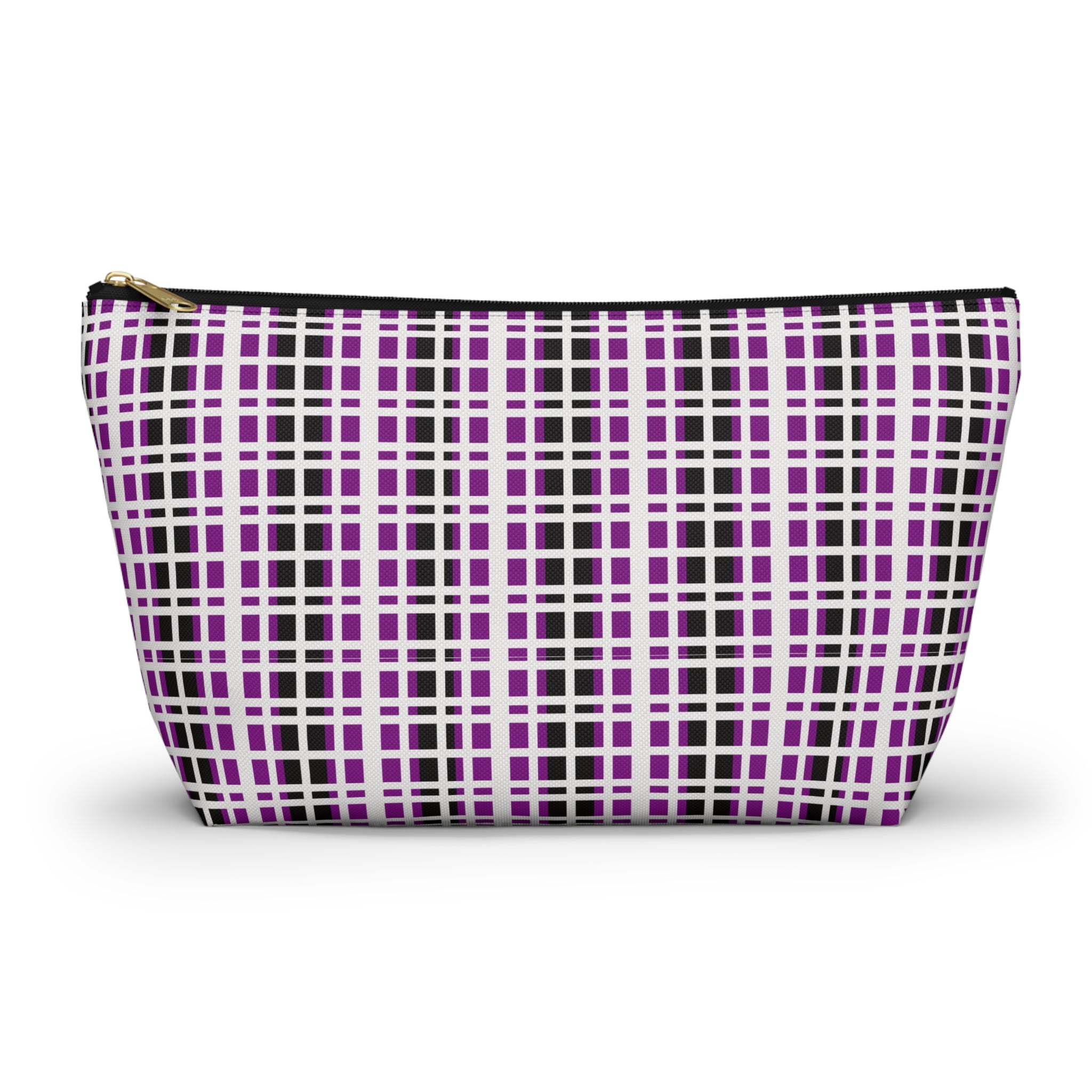 Purple Checkered Accessory Pouch | Makeup Bag, Toiletry Organizer, Travel Clutch, Gift for Her, Stylish Storage