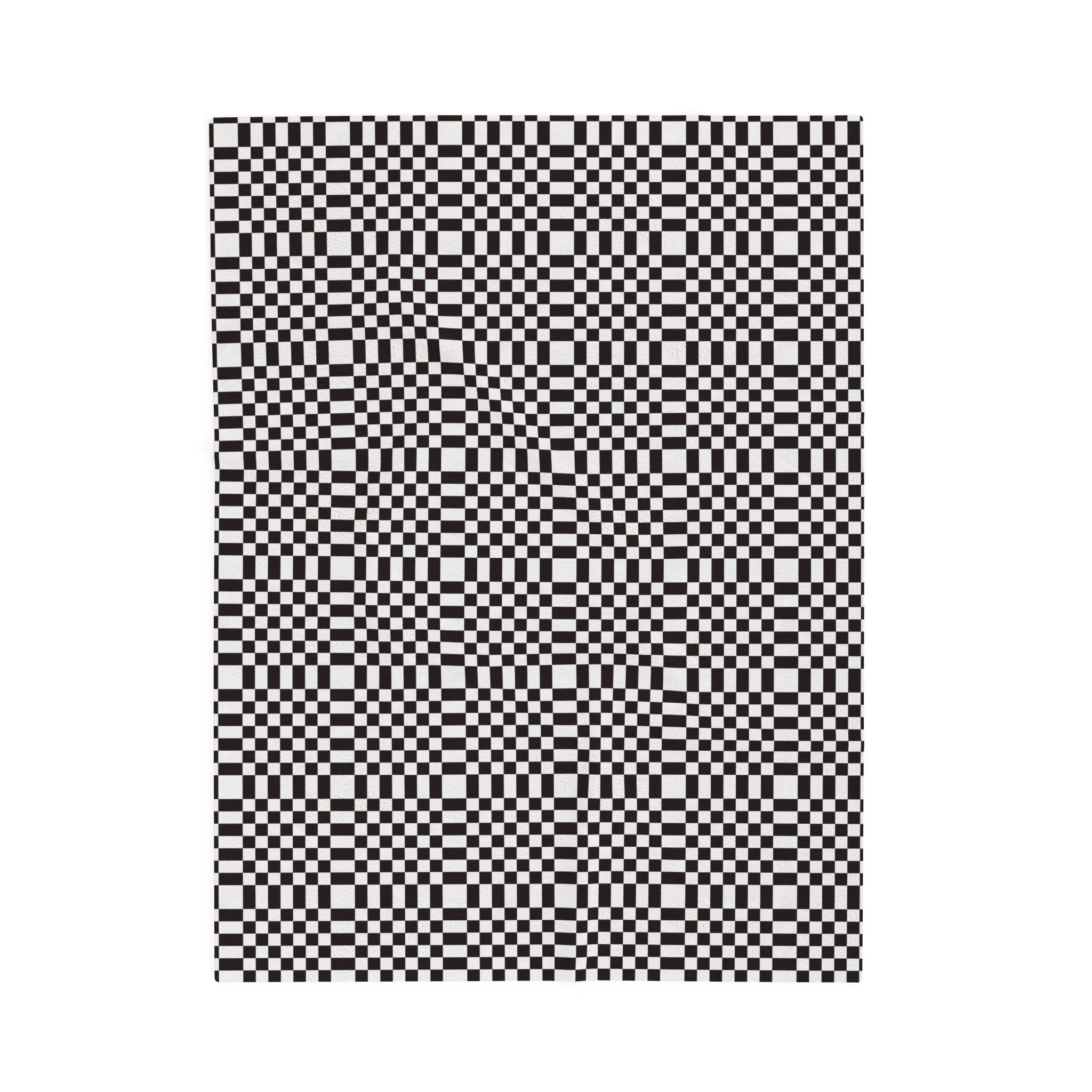 Cozy Checkerboard Velveteen Plush Blanket | Soft Throw for Home Decor, Gift for Wedding, Holiday, Kids, Living Room