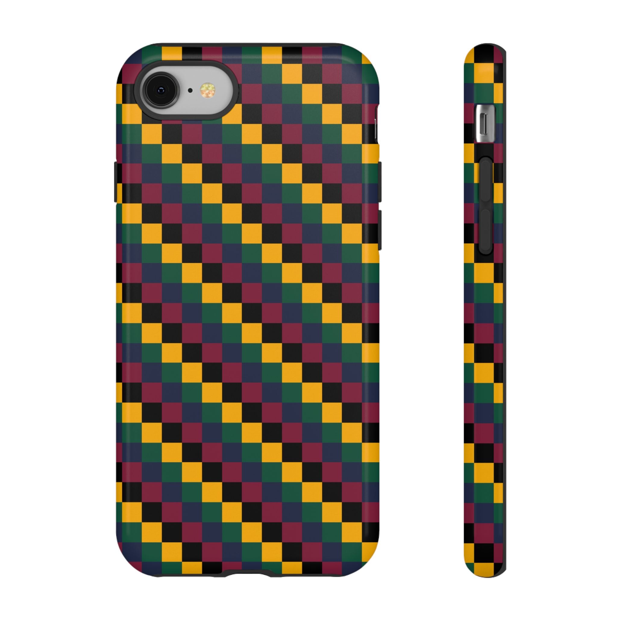 Colorful Checkered Phone Case, Tough Phone Cover, Unique Phone Accessory, Geometric Design, Gift for Tech Lovers, Stylish Protection