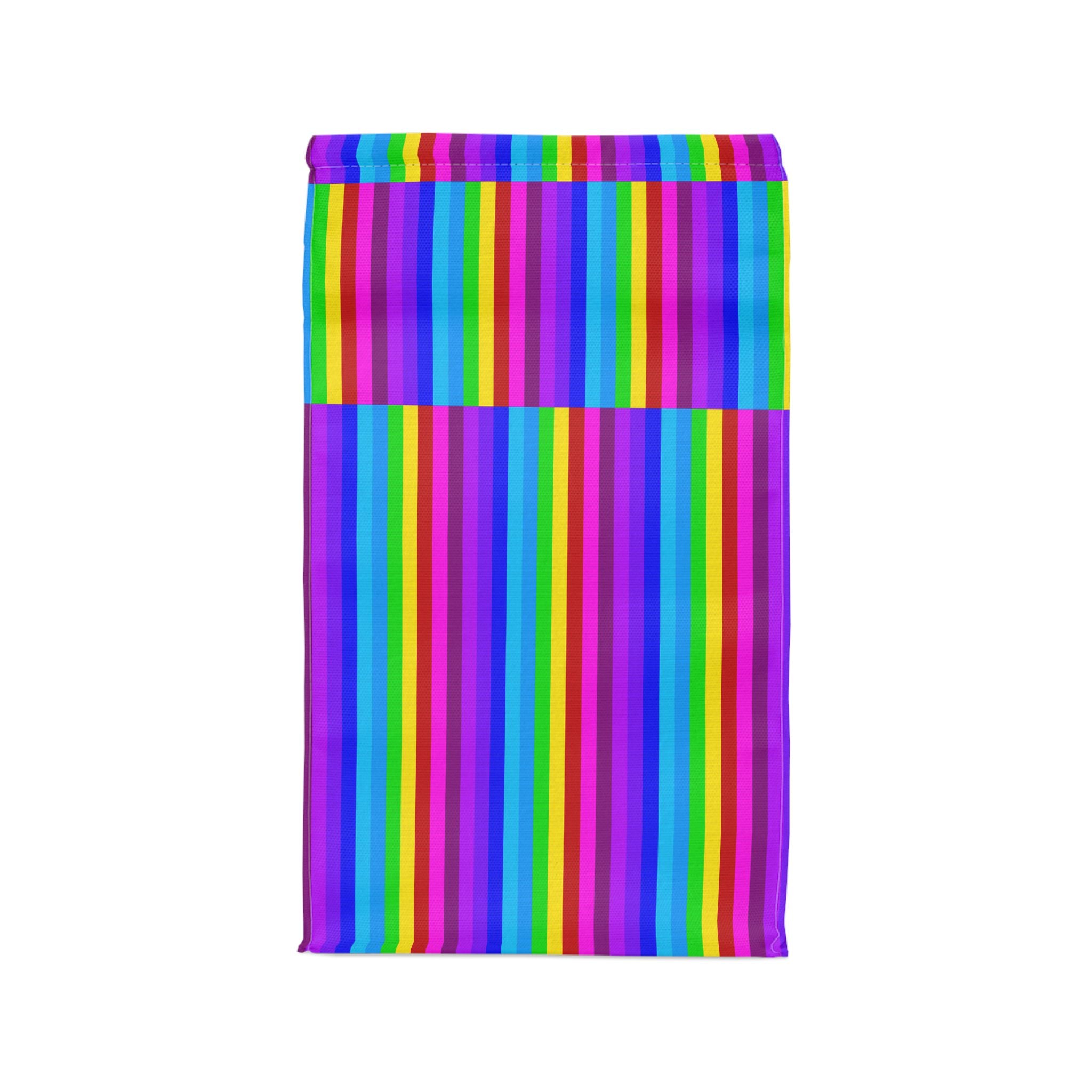 Vibrant Striped Lunch Bag, Colorful Insulated Tote, Fun Meal Prep Bag, Stylish Kids Lunchbox, Eco-Friendly Food Carrier