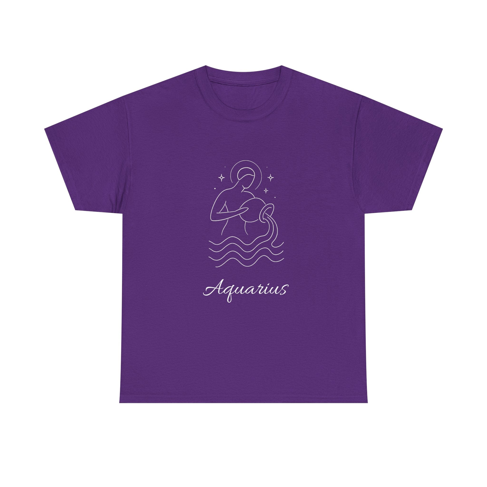 Aquarius Unisex Heavy Cotton Tee, Astrology Shirt, Zodiac Tee, Birthday Gift, Horoscope Apparel, Casual Wear