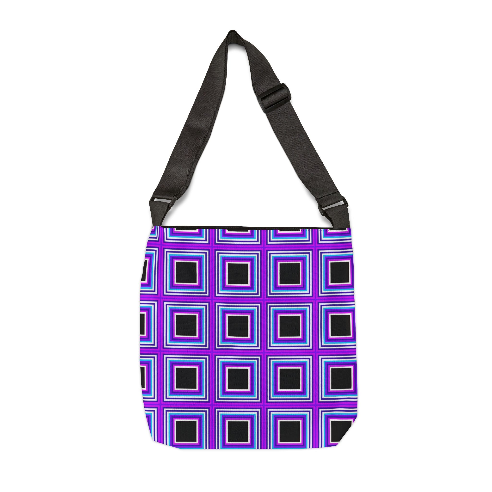 Vibrant Geometric Adjustable Tote Bag, Reusable Shopping Tote, Trendy Everyday Bag, Gift for Fashion Lovers, Eco-Friendly Accessory