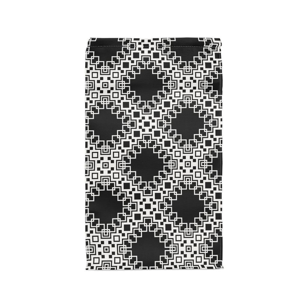 Stylish Polyester Lunch Bag with Geometric Design, Insulated Tote, Food Storage, Reusable Lunch Container, Picnic Essential
