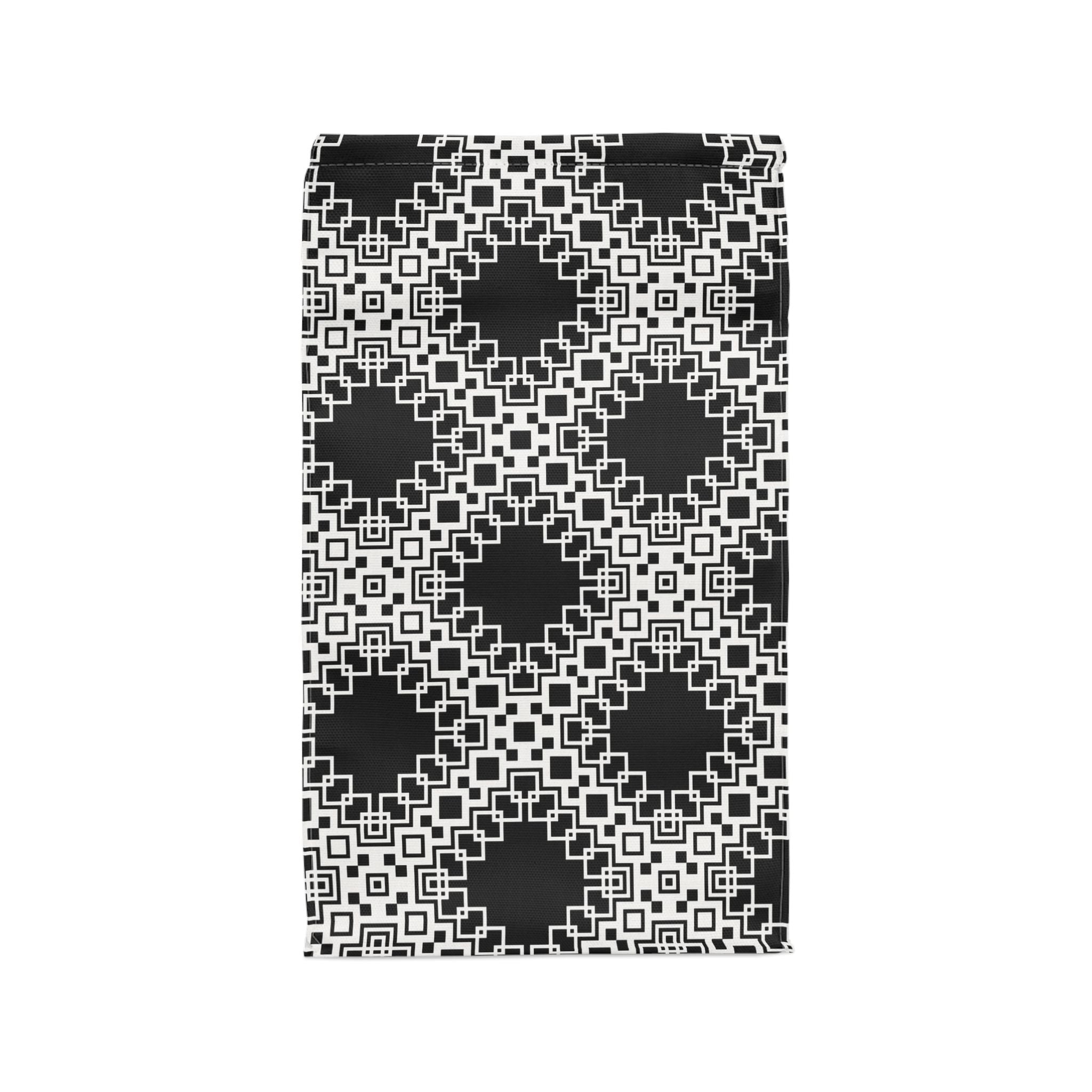 Stylish Polyester Lunch Bag with Geometric Design, Insulated Tote, Food Storage, Reusable Lunch Container, Picnic Essential