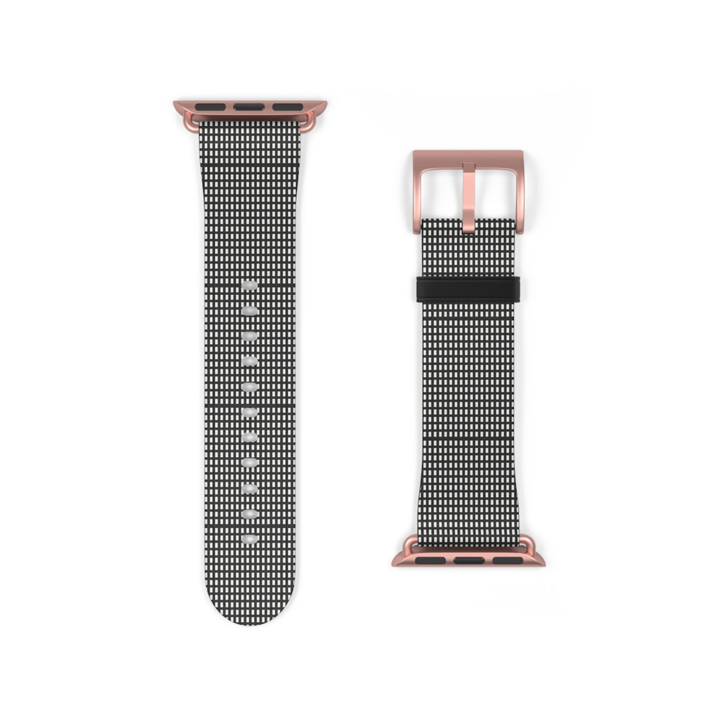 Stylish Black Checkered Watch Band, Modern Accessories, Fitness Trackers, Gift for Him or Her, Apple Watch, Fashionable Wristband