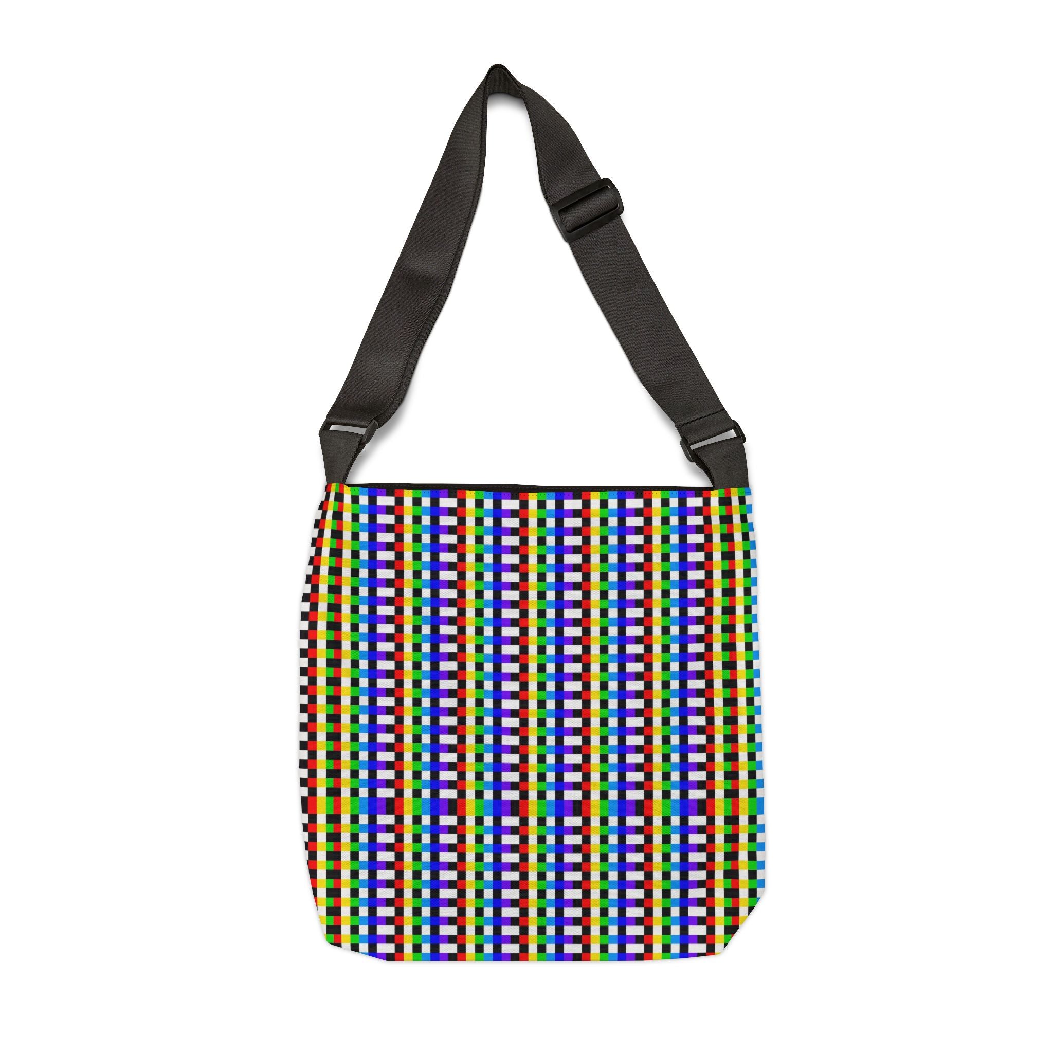 Vibrant Geometric Adjustable Tote Bag, Colorful Everyday Bag, Reusable Shopping Tote, Gift for Art Lovers, Eco-Friendly Carryall