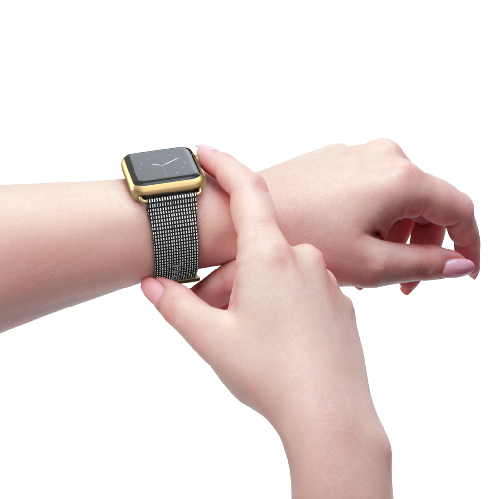 Stylish Black Checkered Watch Band, Modern Accessories, Fitness Trackers, Gift for Him or Her, Apple Watch, Fashionable Wristband