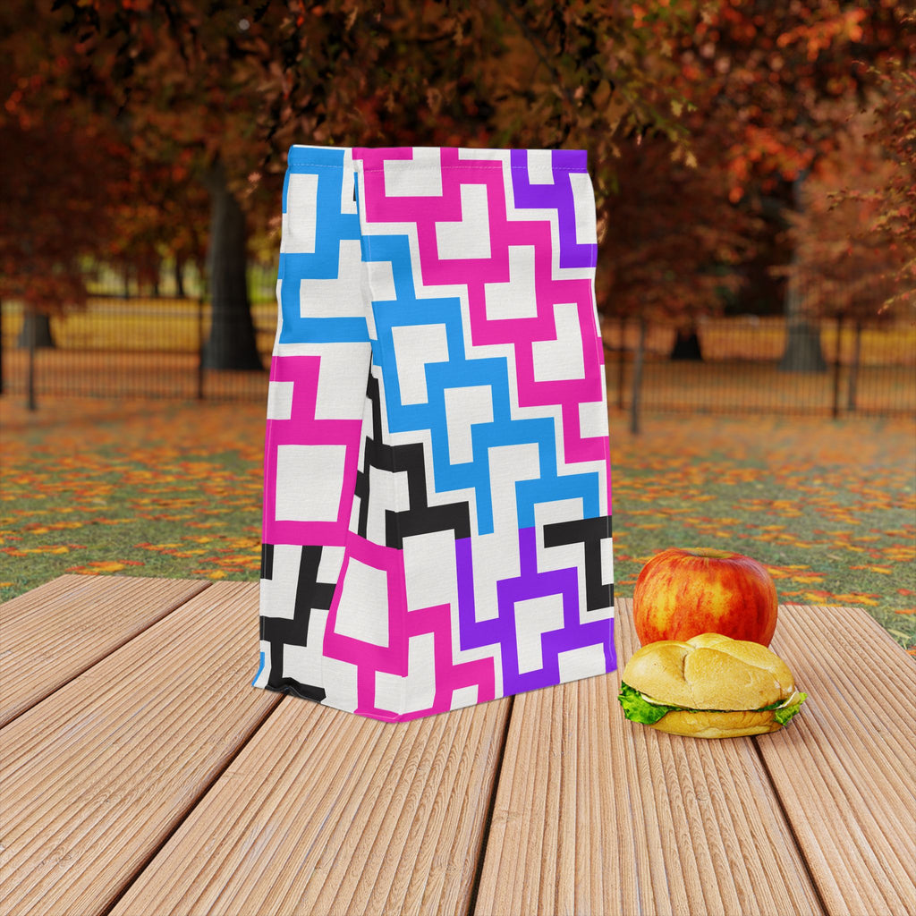Colorful Geometric Lunch Bag - Stylish Insulated Tote for Work, School, Picnics, Travel, and Outdoor Adventures