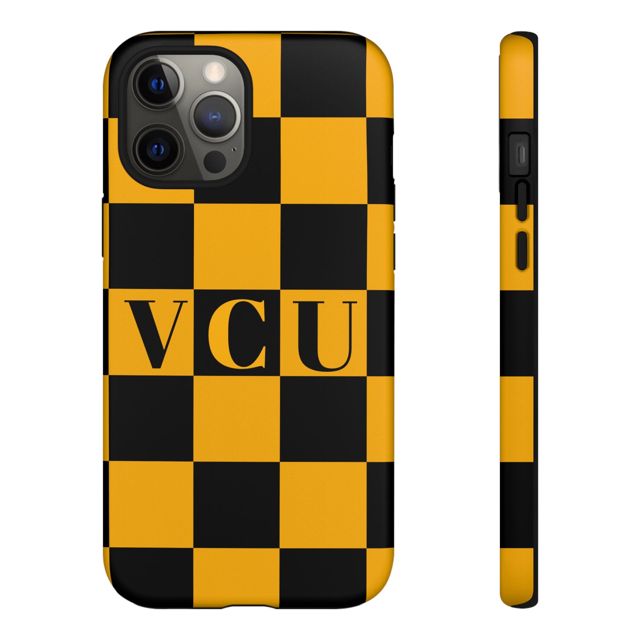 VCU Checkered Phone Case, Tough Cases for VCU Fans, College Student Gear, Sports Team Accessory, Unique Gift Idea