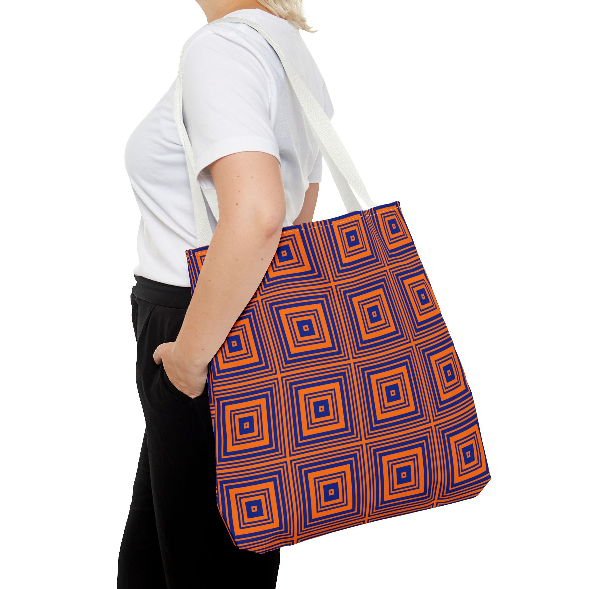 Vibrant Geometric Tote Bag, Stylish Beach Bag, Eco-Friendly Shopping Tote, Unique Gift for Her, Trendy Everyday Carryall