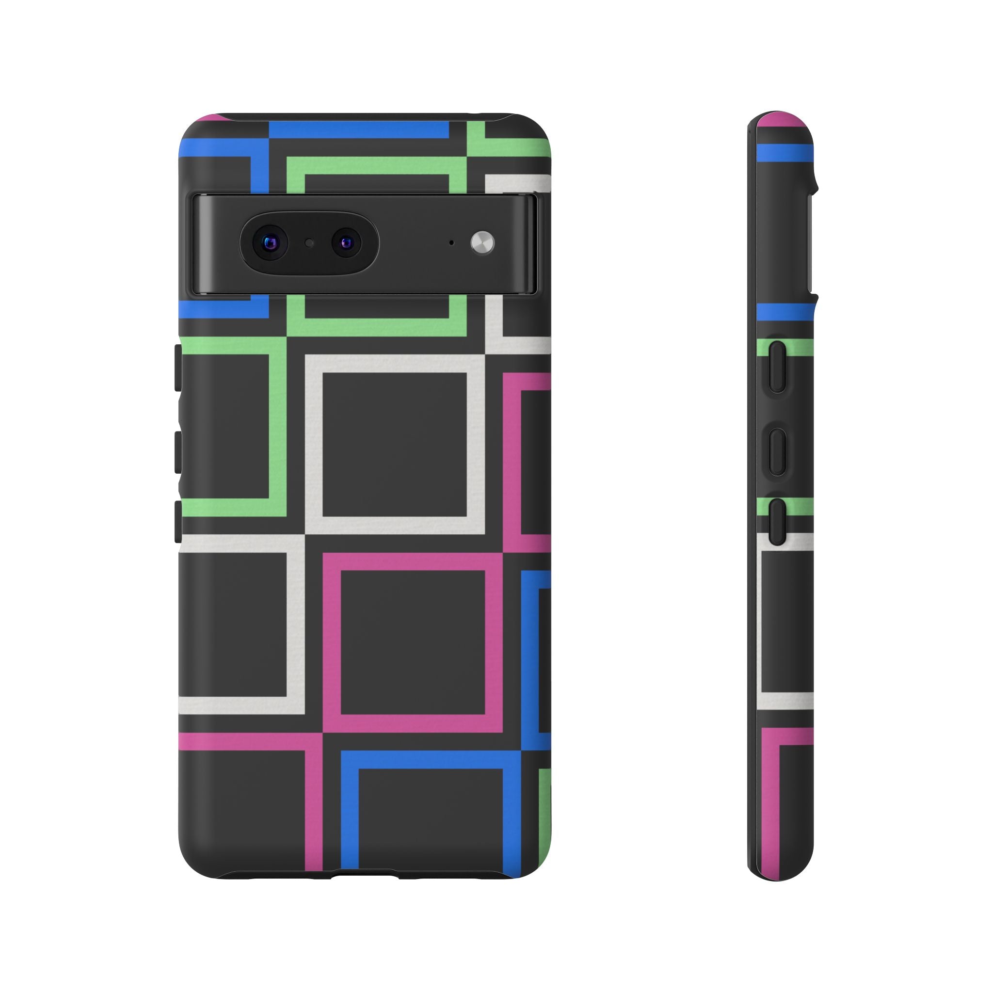 Colorful Geometric Phone Case - Tough Cases, Durable Cover, Stylish Accessory, Gift for Her, Tech Lover
