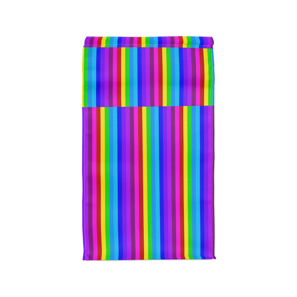 Vibrant Striped Lunch Bag, Colorful Insulated Tote, Fun Meal Prep Bag, Stylish Kids Lunchbox, Eco-Friendly Food Carrier