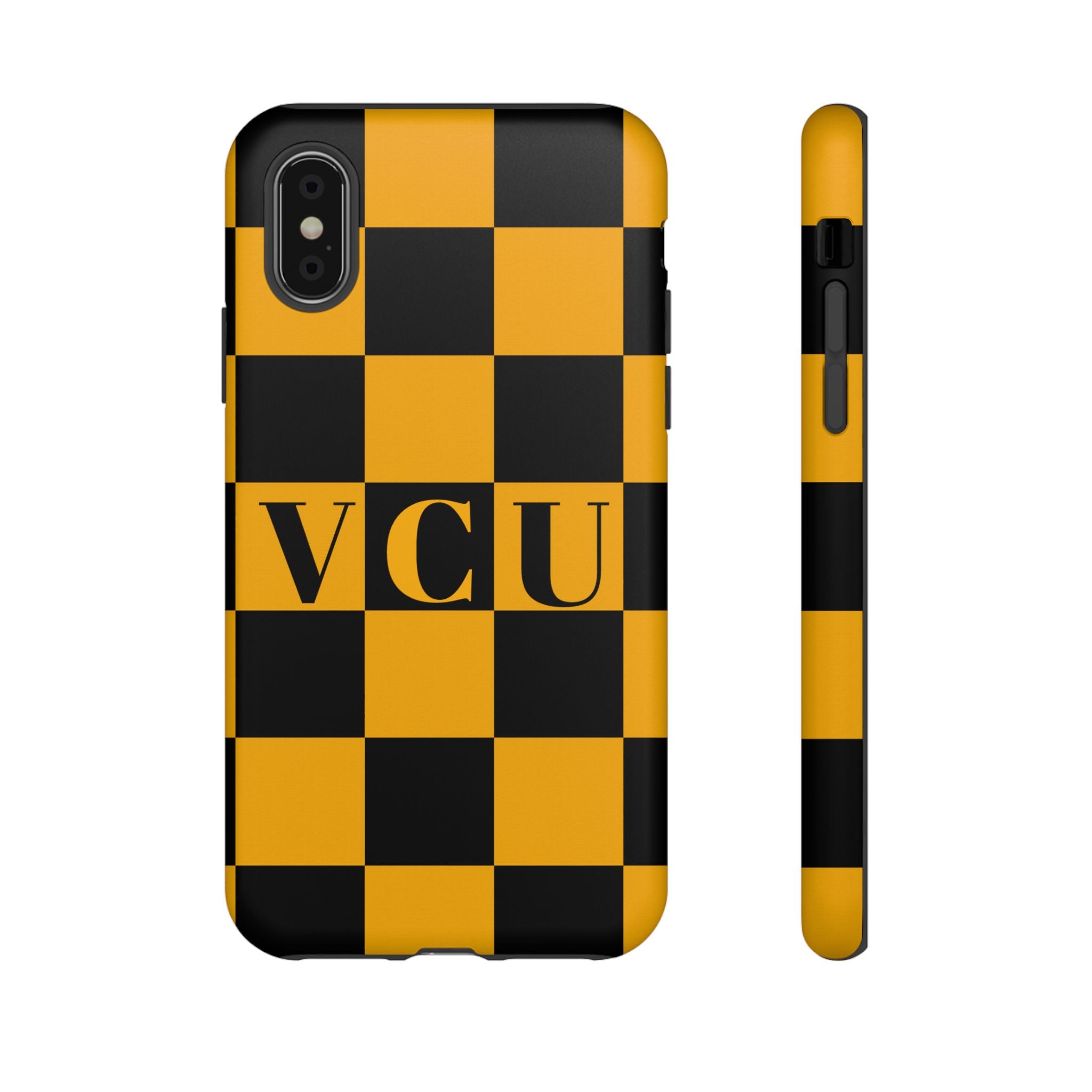 VCU Checkered Phone Case, Tough Cases for VCU Fans, College Student Gear, Sports Team Accessory, Unique Gift Idea