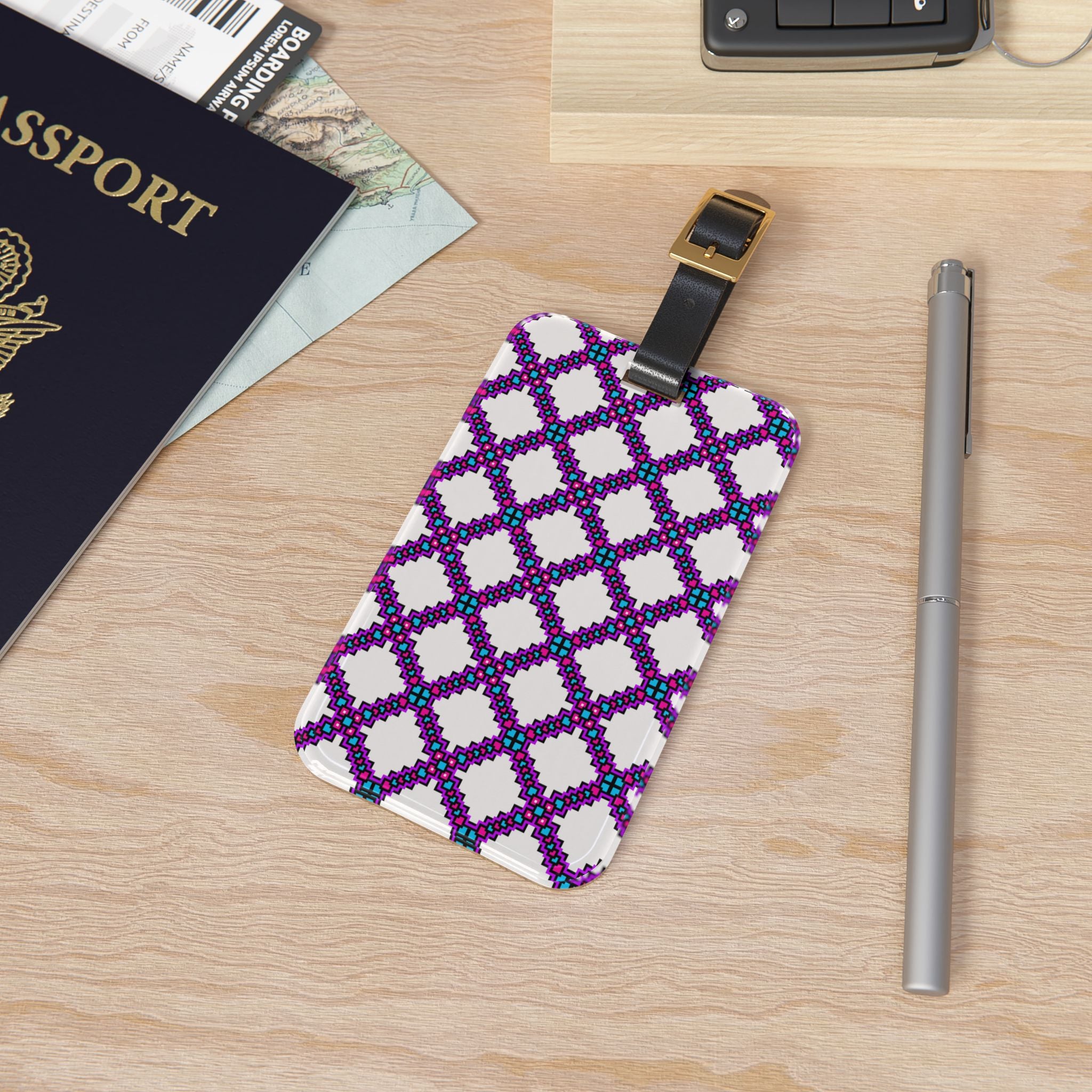 Colorful Bohemian Luggage Tag - Travel Accessory, Personalized Gift, Vacation Essential, Baggage Identifier, Unique Travel Tags