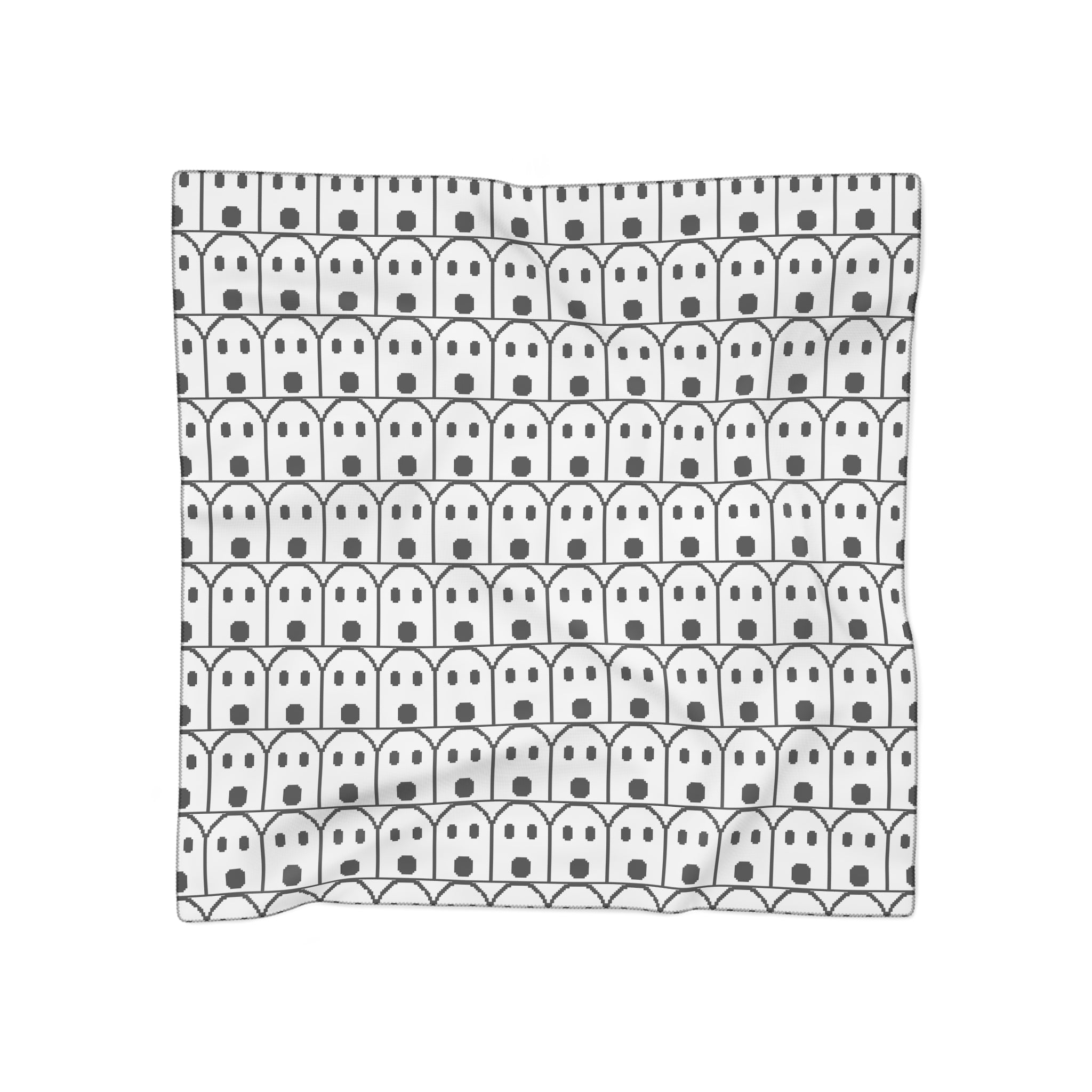 Ghost design, Charming Poly Scarf, Cozy Fashion Accessory, Stylish Gift for Her, Lightweight Neck Scarf, Everyday Wear, Trendy Wrap