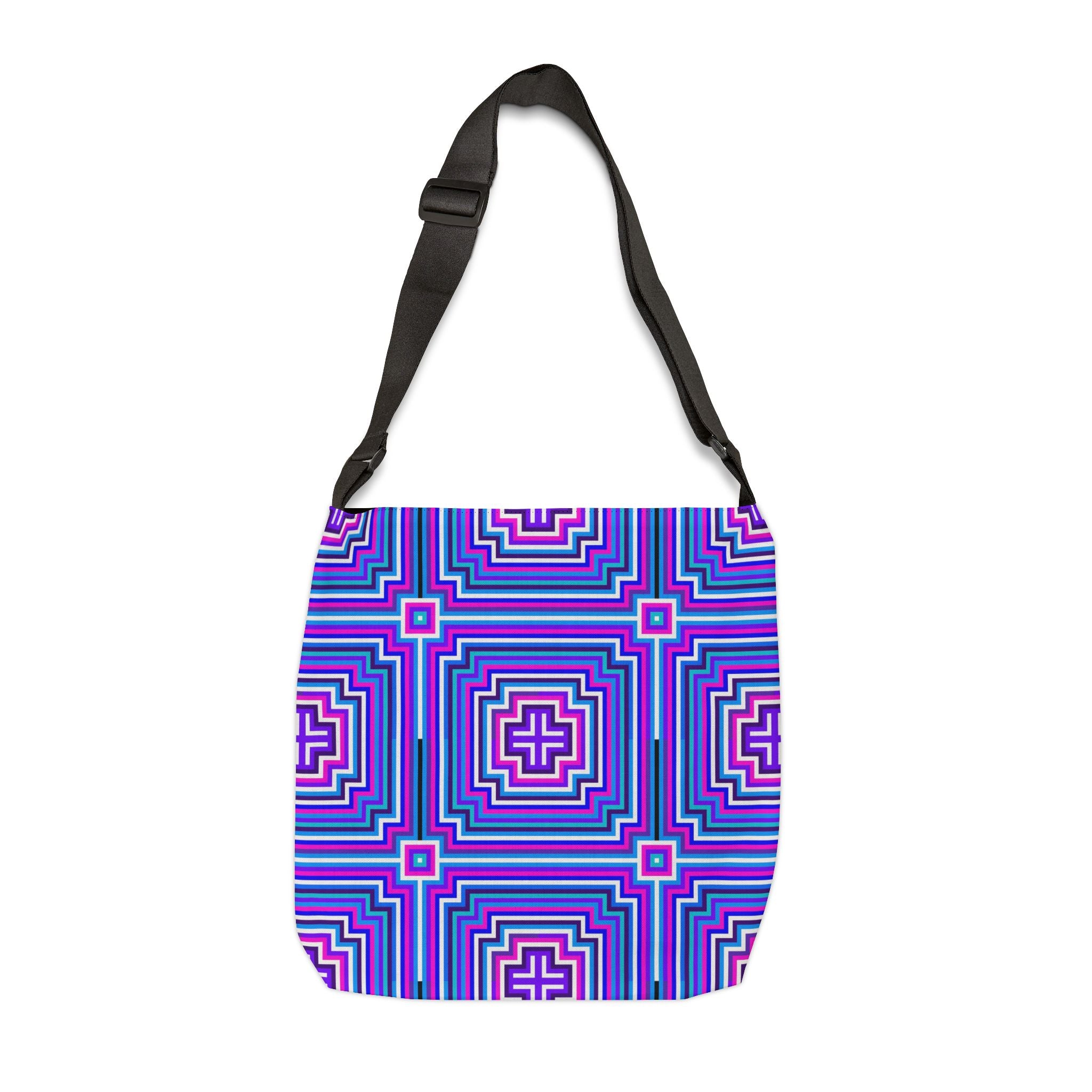 Vibrant Geometric Tote Bag, Adjustable Tote for Everyday Use, Stylish Shopping Bag, Boho Chic Messenger Bag, Perfect Gift for Any Occasion