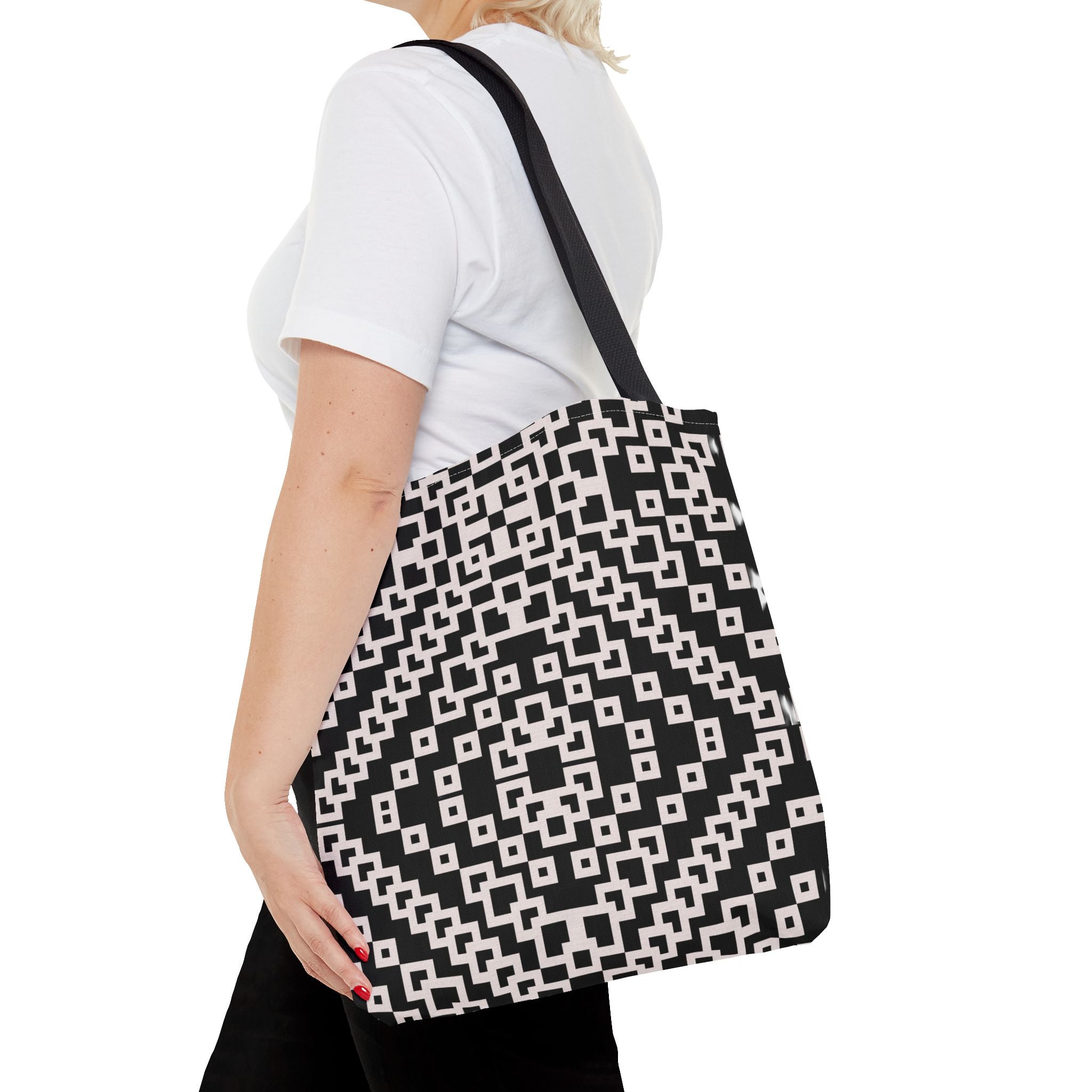 Chic Black and White Geometric Tote Bag | Stylish Everyday Carryall, Reusable Grocery Bag, Fashion Accessory, Gift for Her, Travel Tote