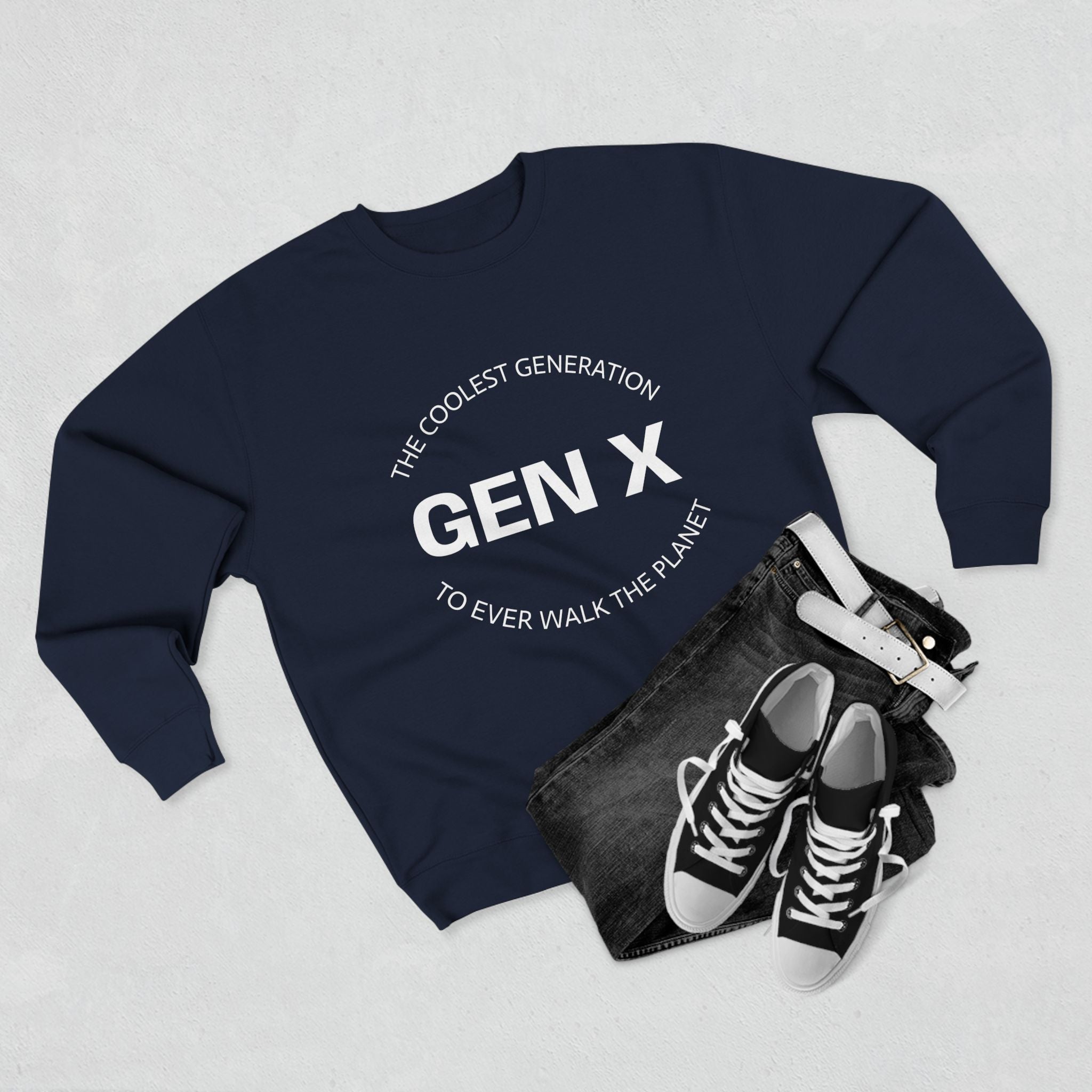 Gen X Sweatshirt, Unisex Crewneck, Nostalgic Gen X Apparel, Coolest Generation Gift, Vintage Style Sweatshirt