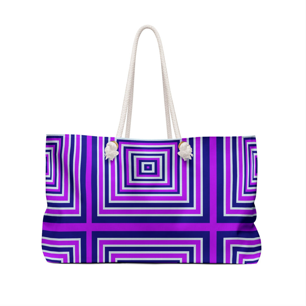 Chic Geometric Weekender Bag for Travel, Gym, Beach, Weekend Getaways, Stylish Travel Tote.