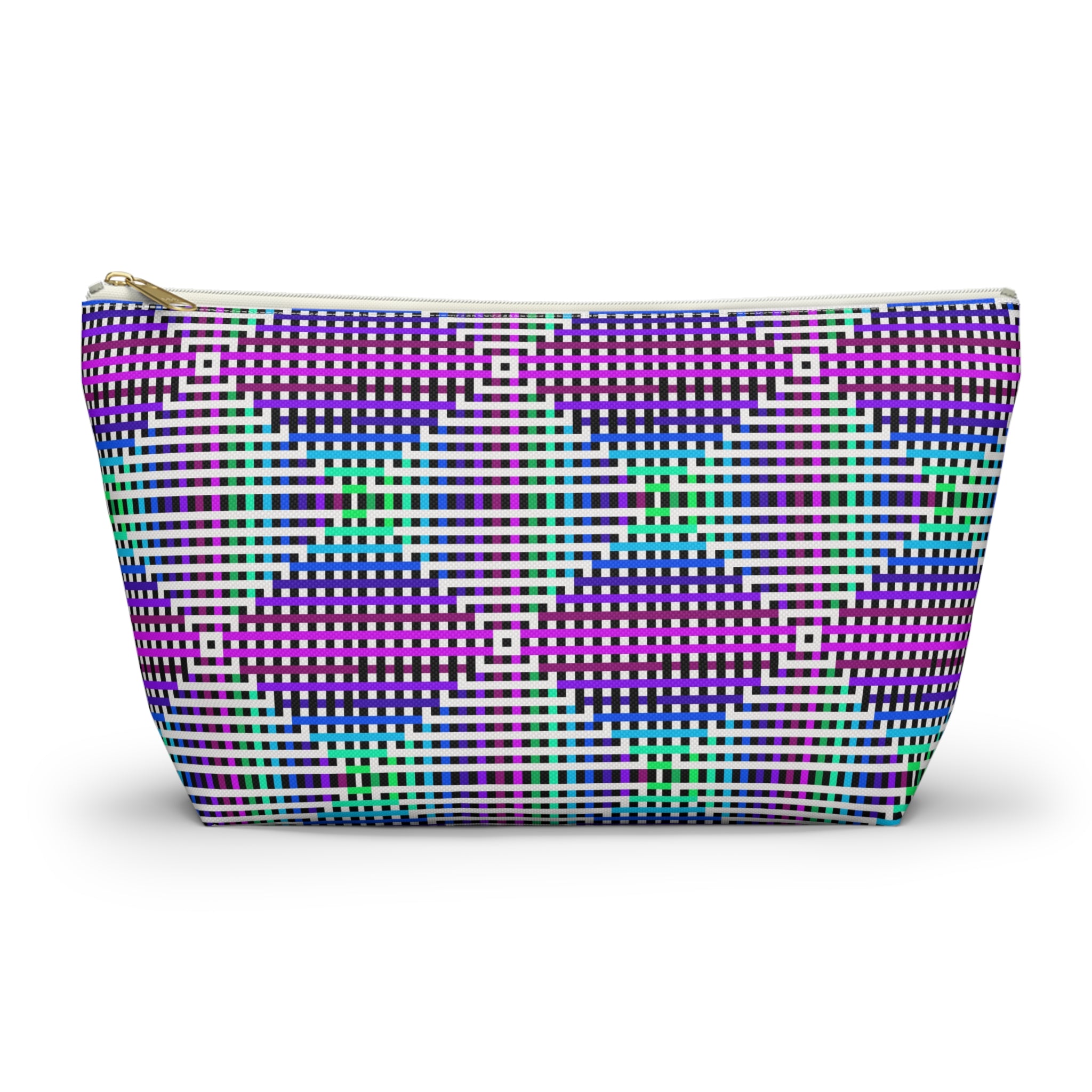 Colorful Geometric Accessory Pouch, Makeup Bag, Travel Organizer, Pencil Case, Gift for Her, Fun Geometric Pattern