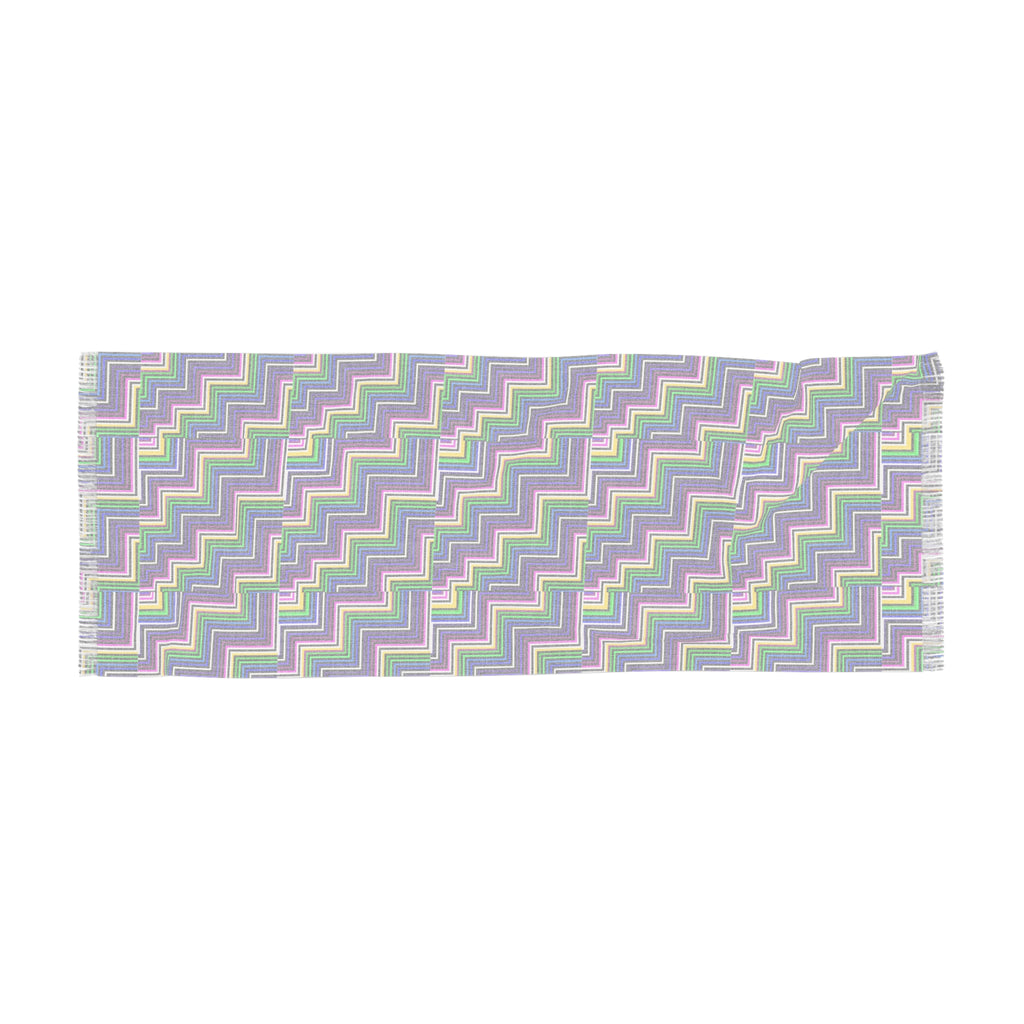 Colorful Zigzag Light Scarf, Fashion Accessory, Summer Wrap, Stylish Gift, Bohemian Chic, Lightweight Scarf