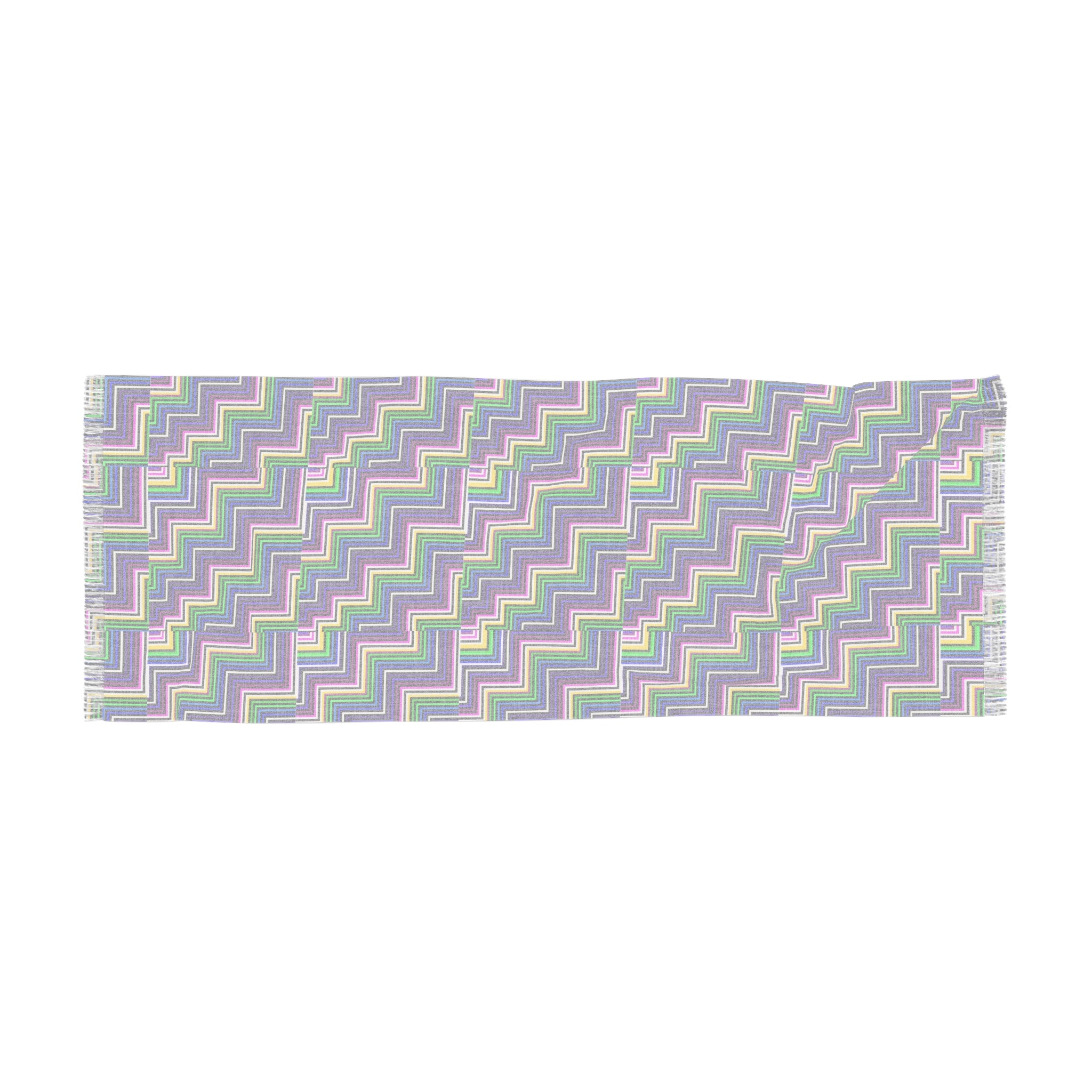 Colorful Zigzag Light Scarf, Fashion Accessory, Summer Wrap, Stylish Gift, Bohemian Chic, Lightweight Scarf