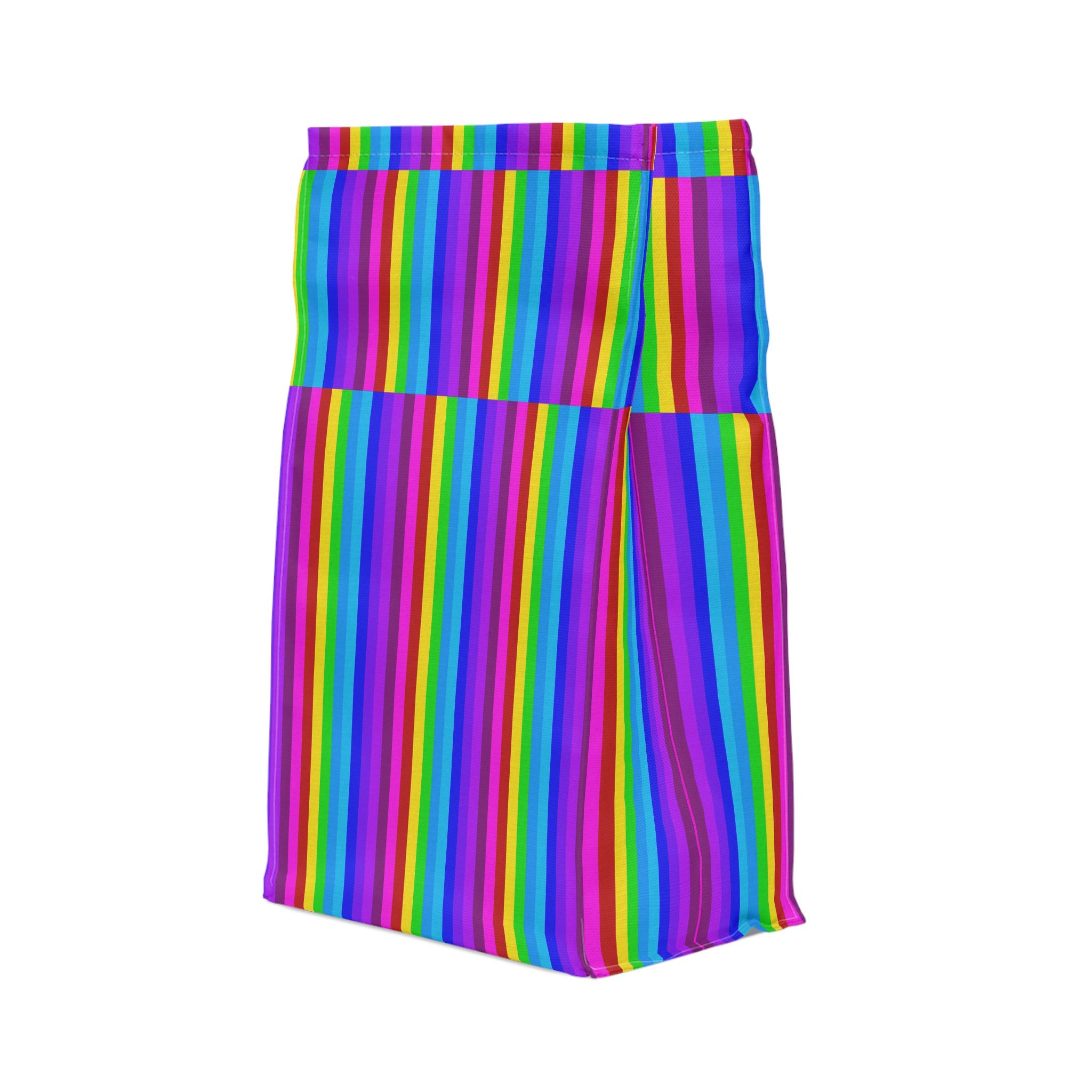 Vibrant Striped Lunch Bag, Colorful Insulated Tote, Fun Meal Prep Bag, Stylish Kids Lunchbox, Eco-Friendly Food Carrier