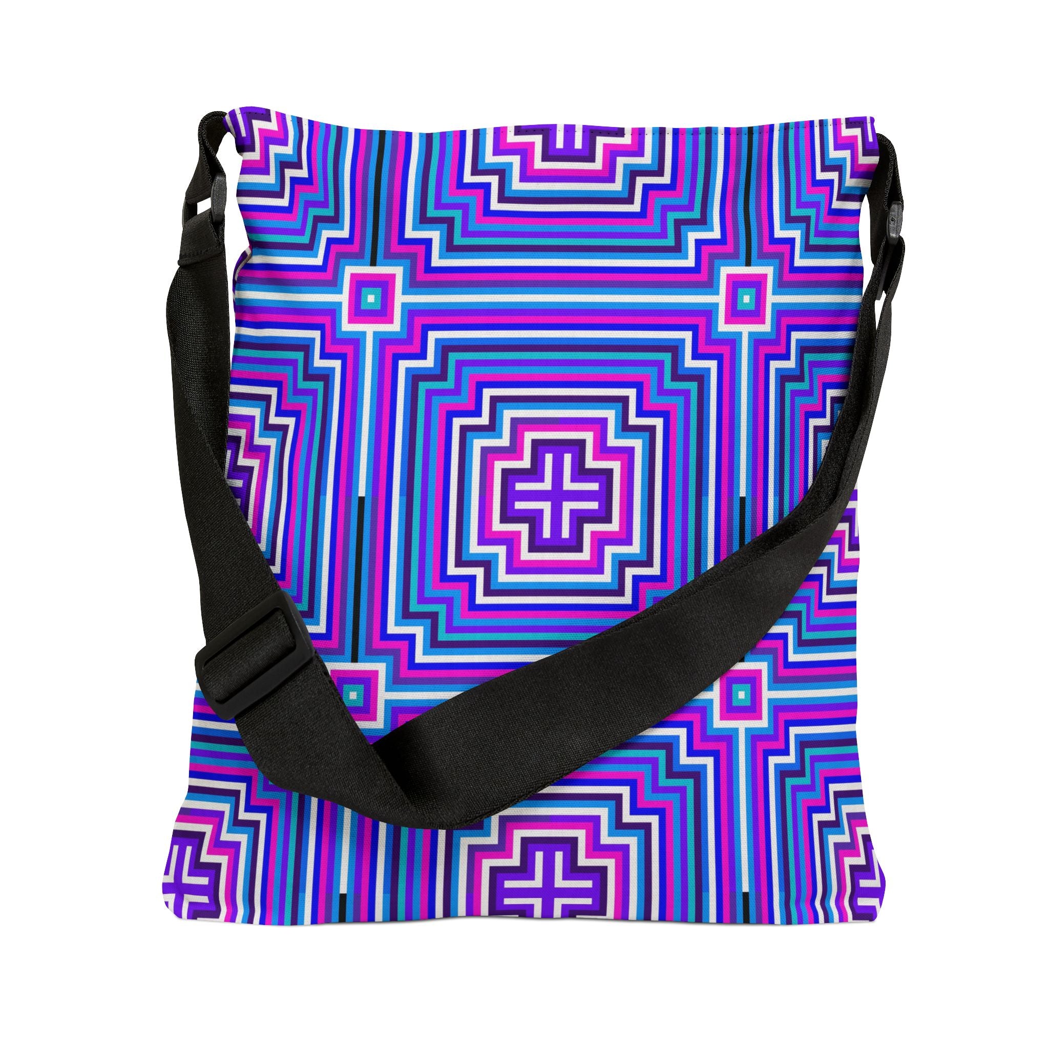 Vibrant Geometric Tote Bag, Adjustable Tote for Everyday Use, Stylish Shopping Bag, Boho Chic Messenger Bag, Perfect Gift for Any Occasion