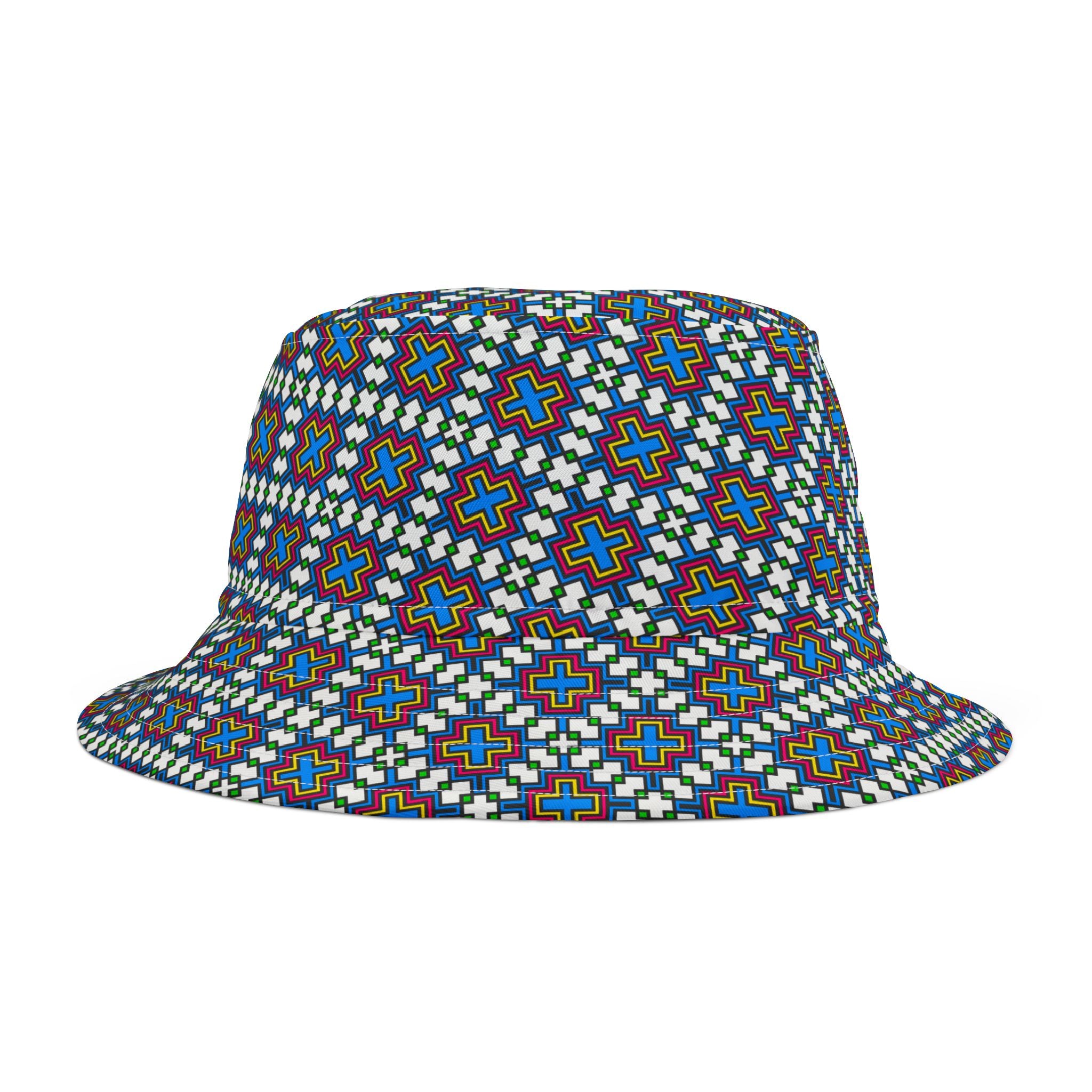 Vibrant AOP Bucket Hat, Trendy Summer Accessory, Festival Headwear, Beach Hat, Unisex Gift, 90s Style
