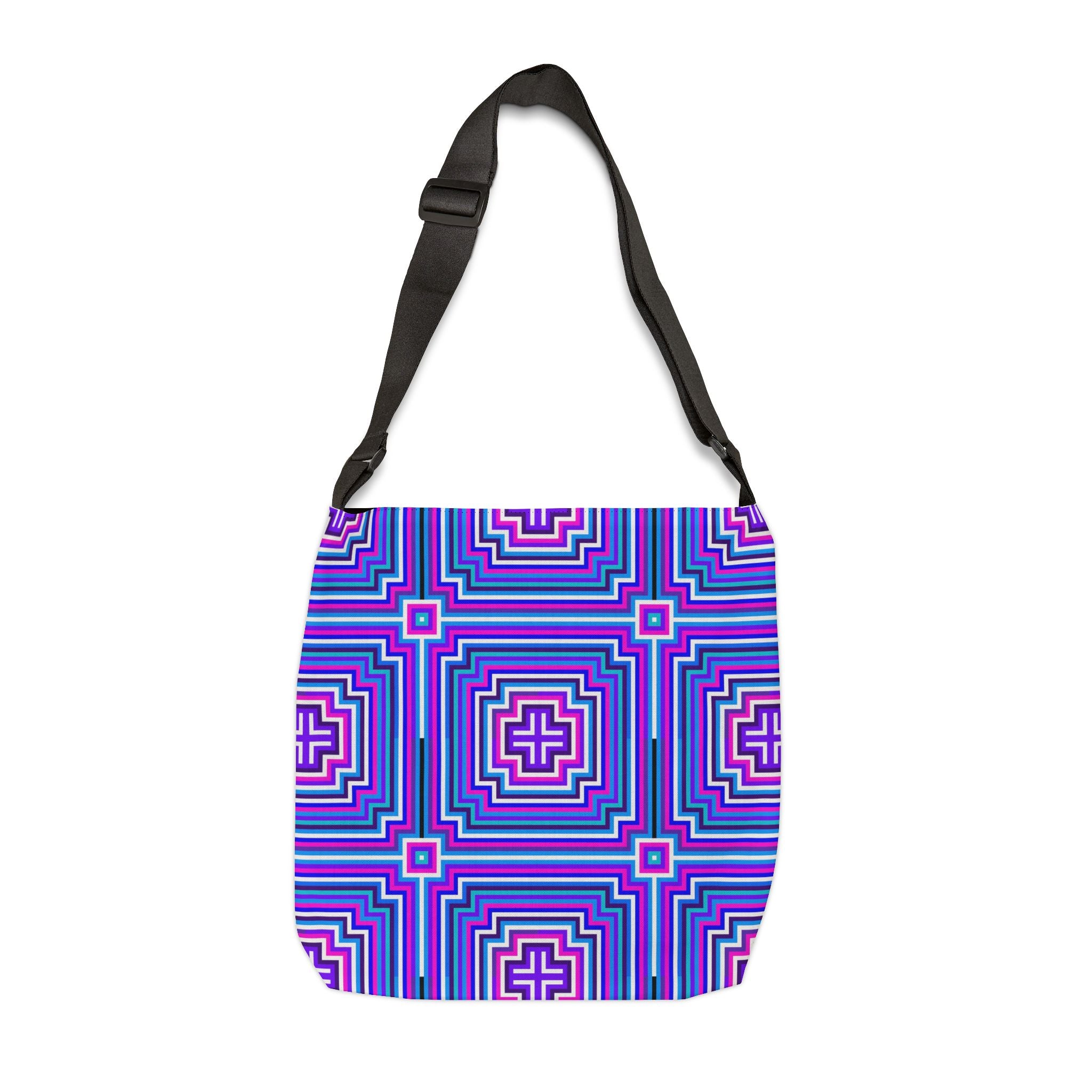Vibrant Geometric Tote Bag, Adjustable Tote for Everyday Use, Stylish Shopping Bag, Boho Chic Messenger Bag, Perfect Gift for Any Occasion