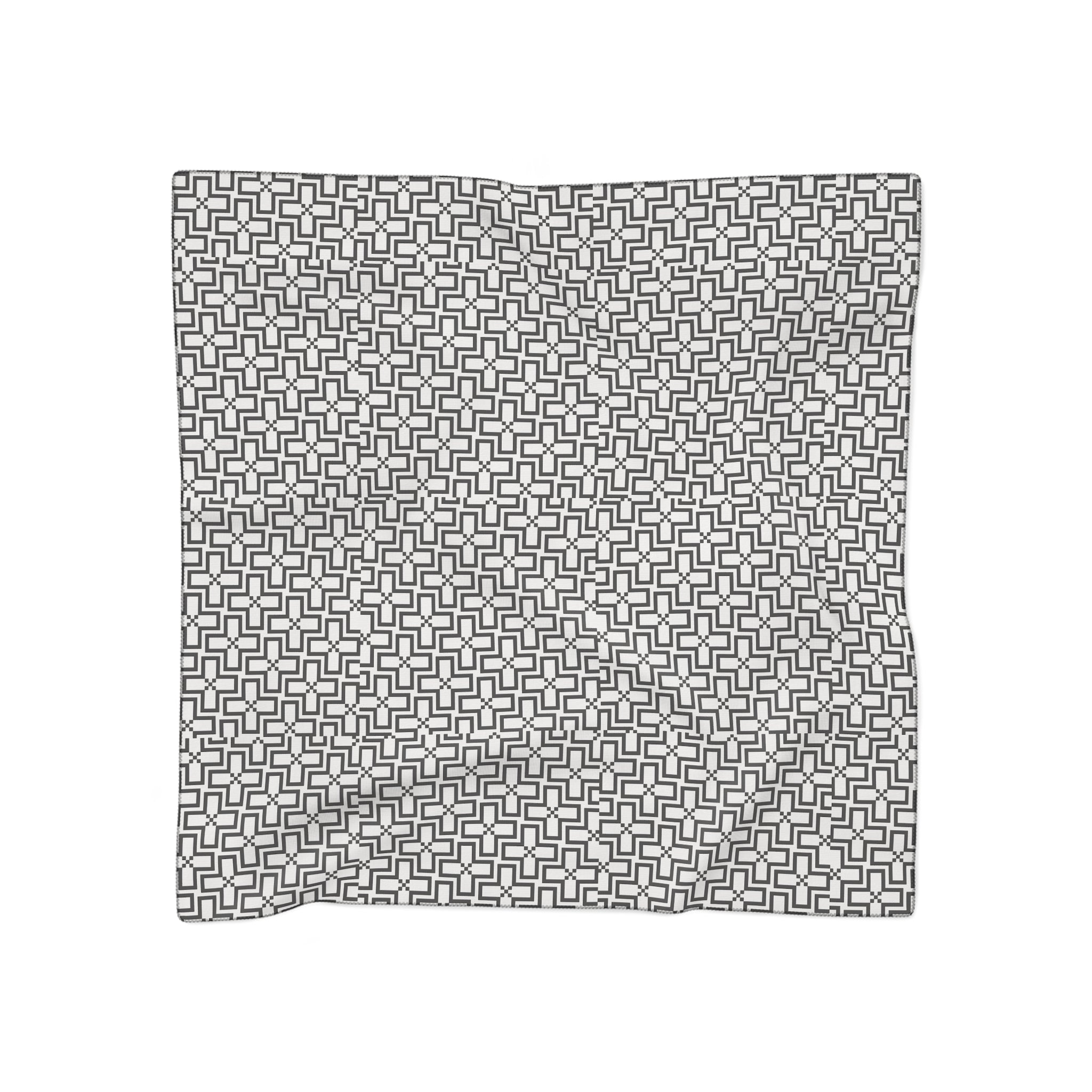 Chic Geometric Poly Scarf, Fashion Accessory, Statement Scarf, Elegant Gift, Modern Wrap, Lightweight Neckwear